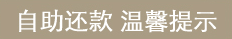 自助还款 温馨提示